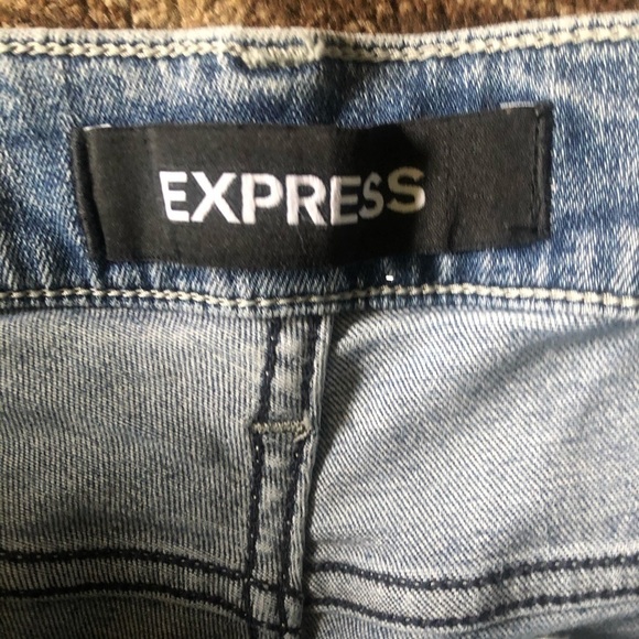 Women’s Express Light Wash Jeans Size 8 Cropped Skinny Performances - Picture 4 of 10
